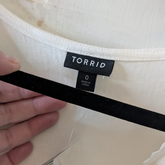 Knit V-Neck Lace Inset Babydoll Top NWT size 0 - Picture 7 of 11